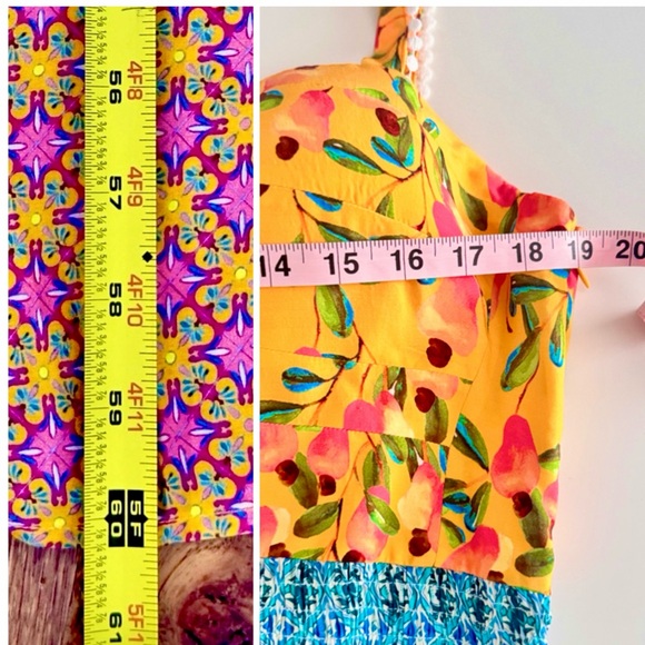 FARM RIO 🍌 Anthropologie Tropical Anjou Cashew Yellow Layered Maxi Dress NWT - Picture 17 of 17